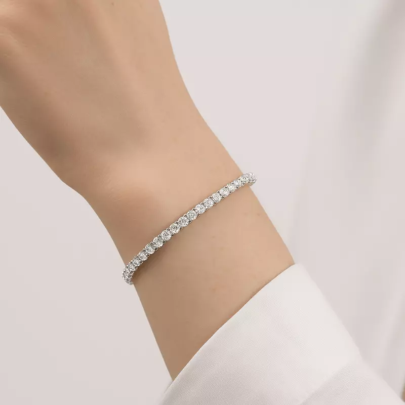 14K Gold Diamond Tennis Bracelet - Image 7