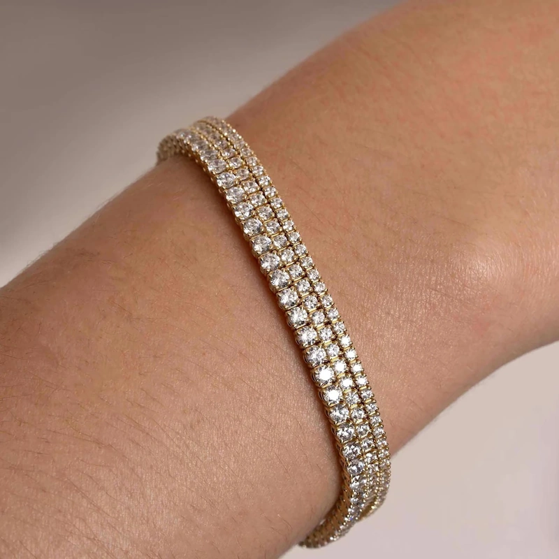 14K Gold Diamond Tennis Bracelet - Image 2