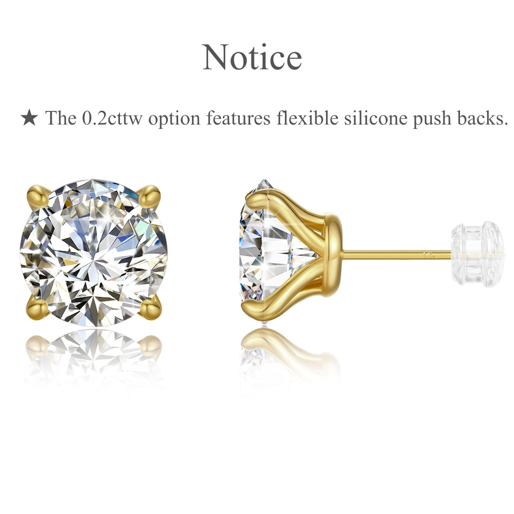 14K White Gold Diamond Stud Earring (0.2-6cttw, F-VS2 or better) - Image 4