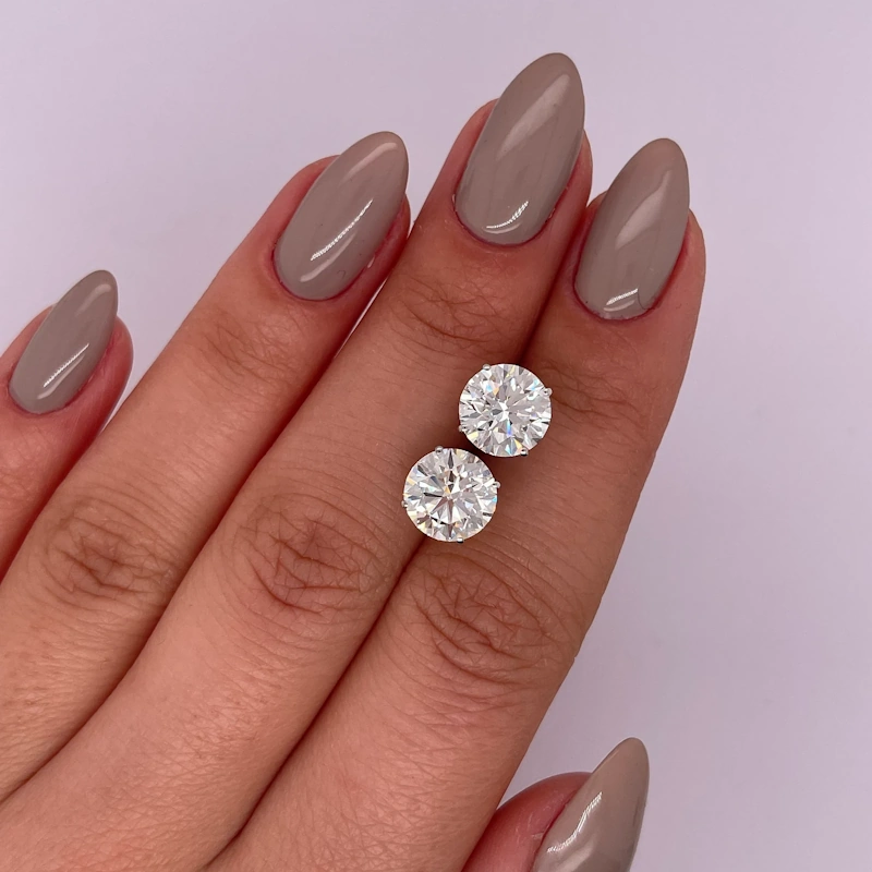 14K White Gold Diamond Stud Earring (0.2-6cttw, F-VS2 or better) - Image 7