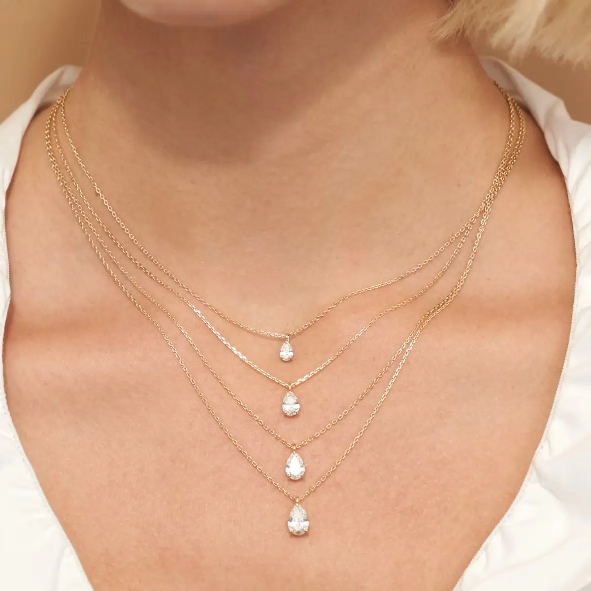 18K Gold Diamond Solitaire Necklace with Fancy Cut Diamond (0.25-1ct, F-VS2 or better) - Image 12