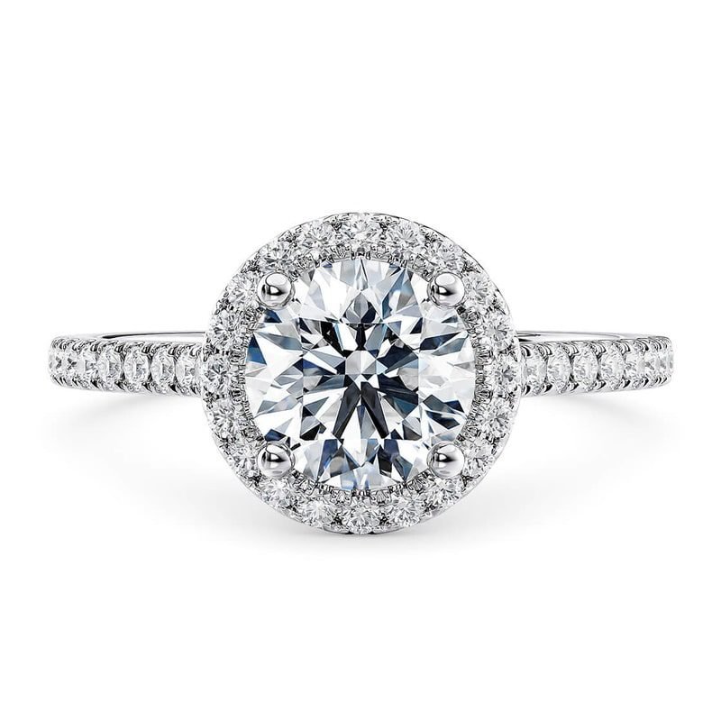 Luna Crown Wedfit Halo Diamond Engagement Ring (1ct, F-VS2 or better)