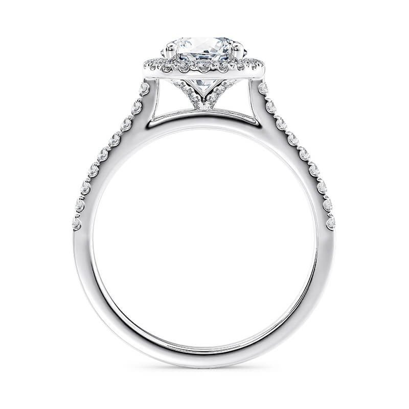 Luna Crown Wedfit Halo Diamond Engagement Ring (1ct, F-VS2 or better) - Image 3