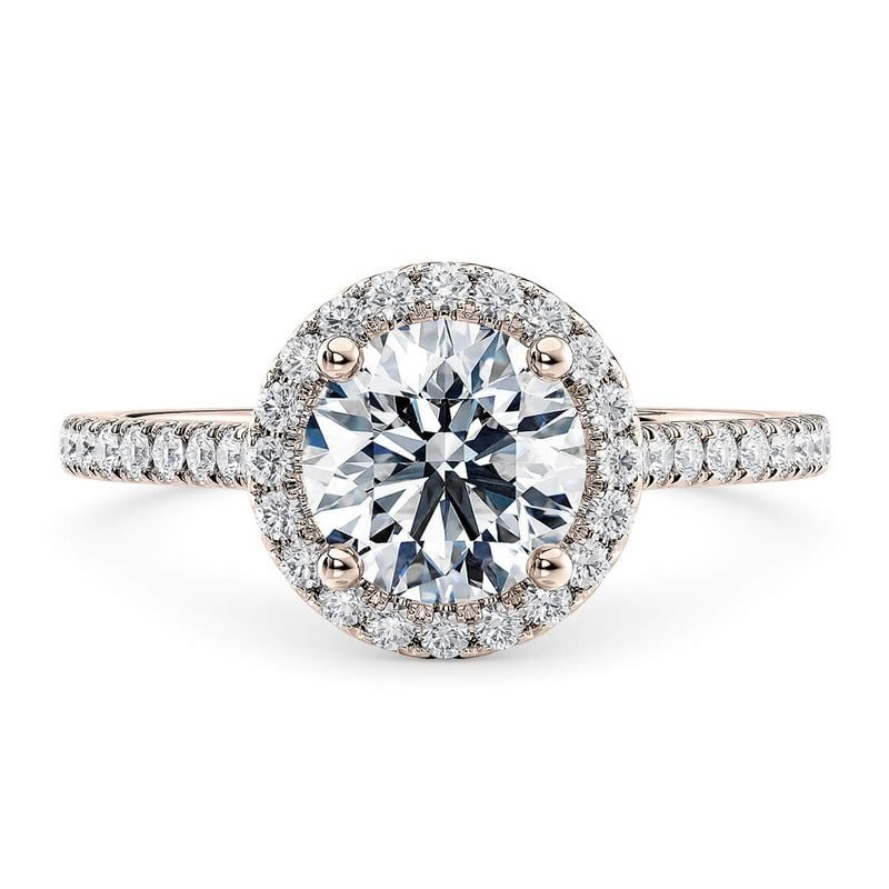 Luna Crown Wedfit Halo Diamond Engagement Ring (1ct, F-VS2 or better) - Image 9