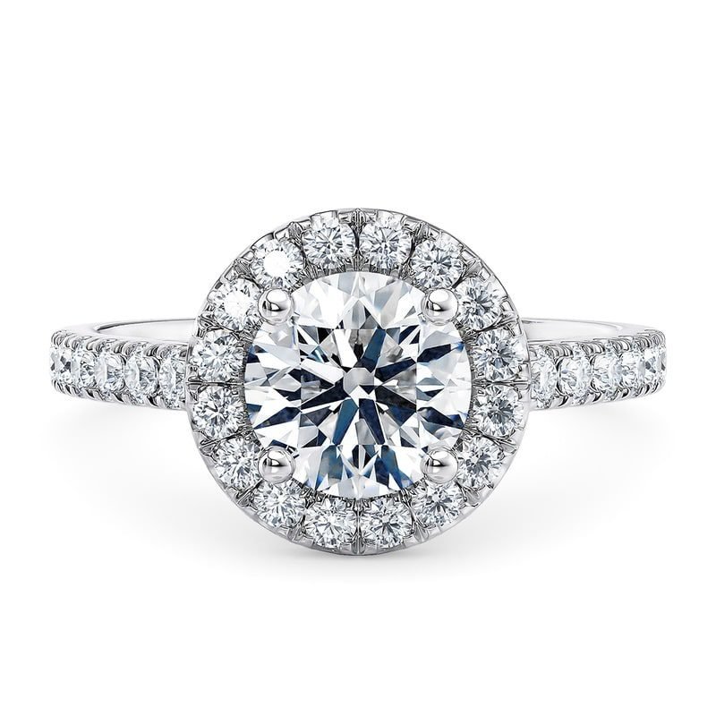 Celeste Arc Wedfit Halo Diamond Engagement Ring (1ct, F-VS2 or better)