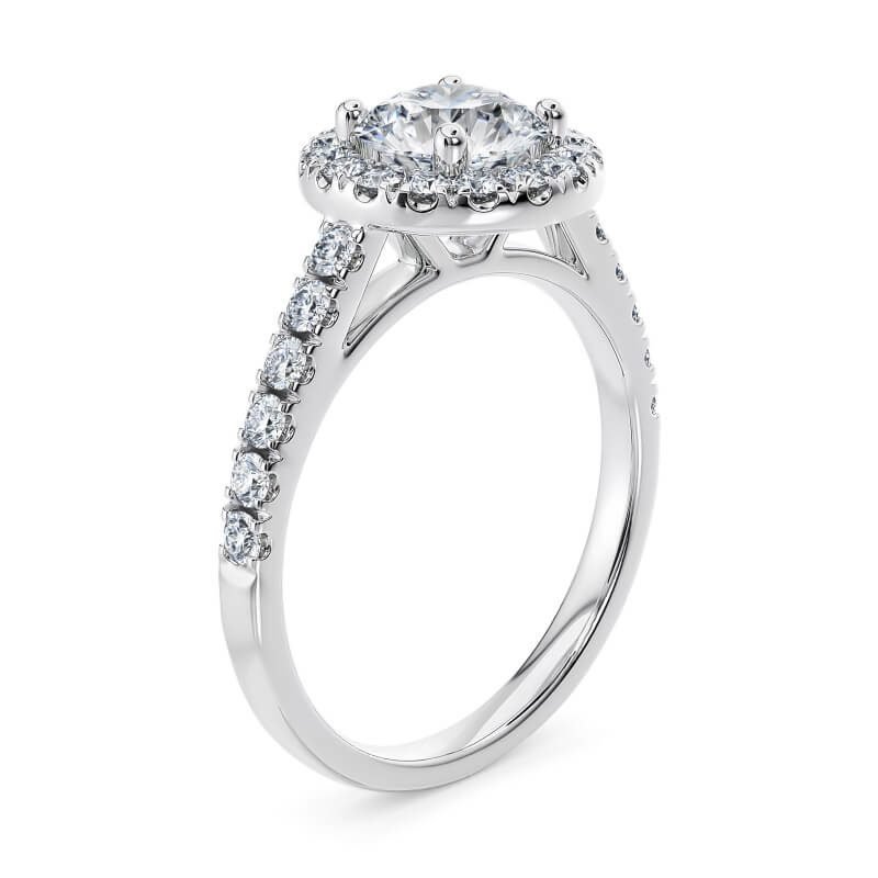 Celeste Arc Wedfit Halo Diamond Engagement Ring (1ct, F-VS2 or better) - Image 2