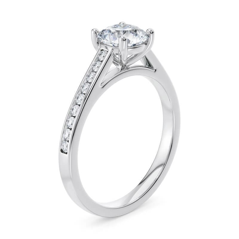 Cryselle Channel Diamond Engagement Ring (1ct, F-VS2 or better) - Image 2