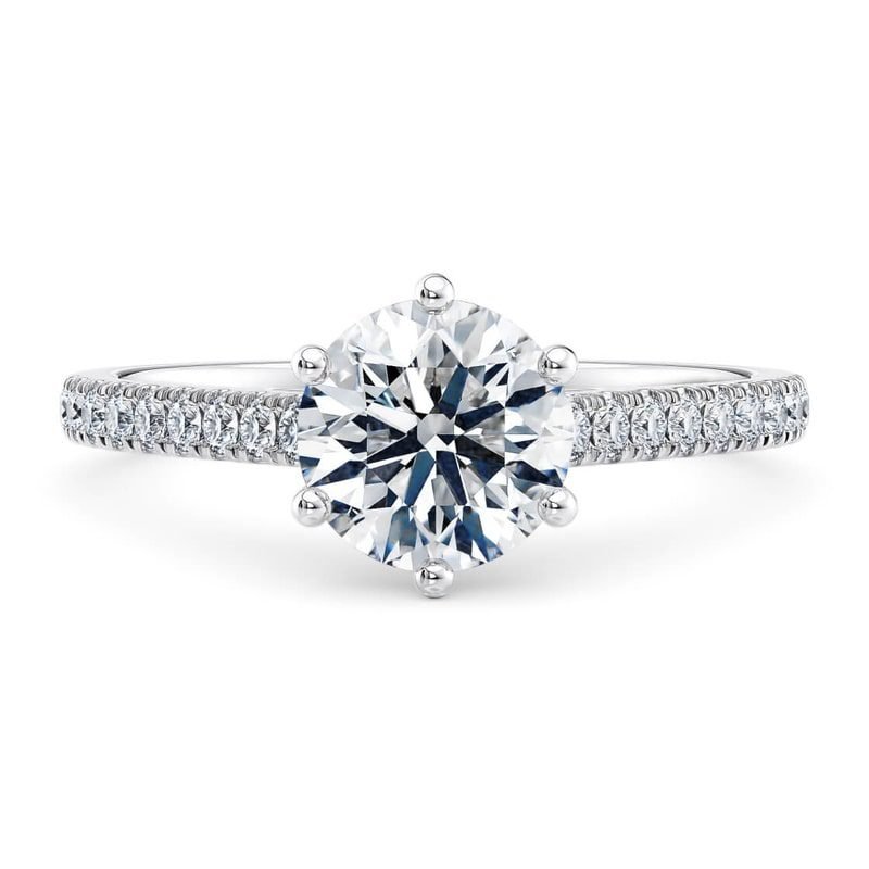 Vienna Vintage Side Stone Diamond Engagement Ring (1ct, F-VS2 or better)