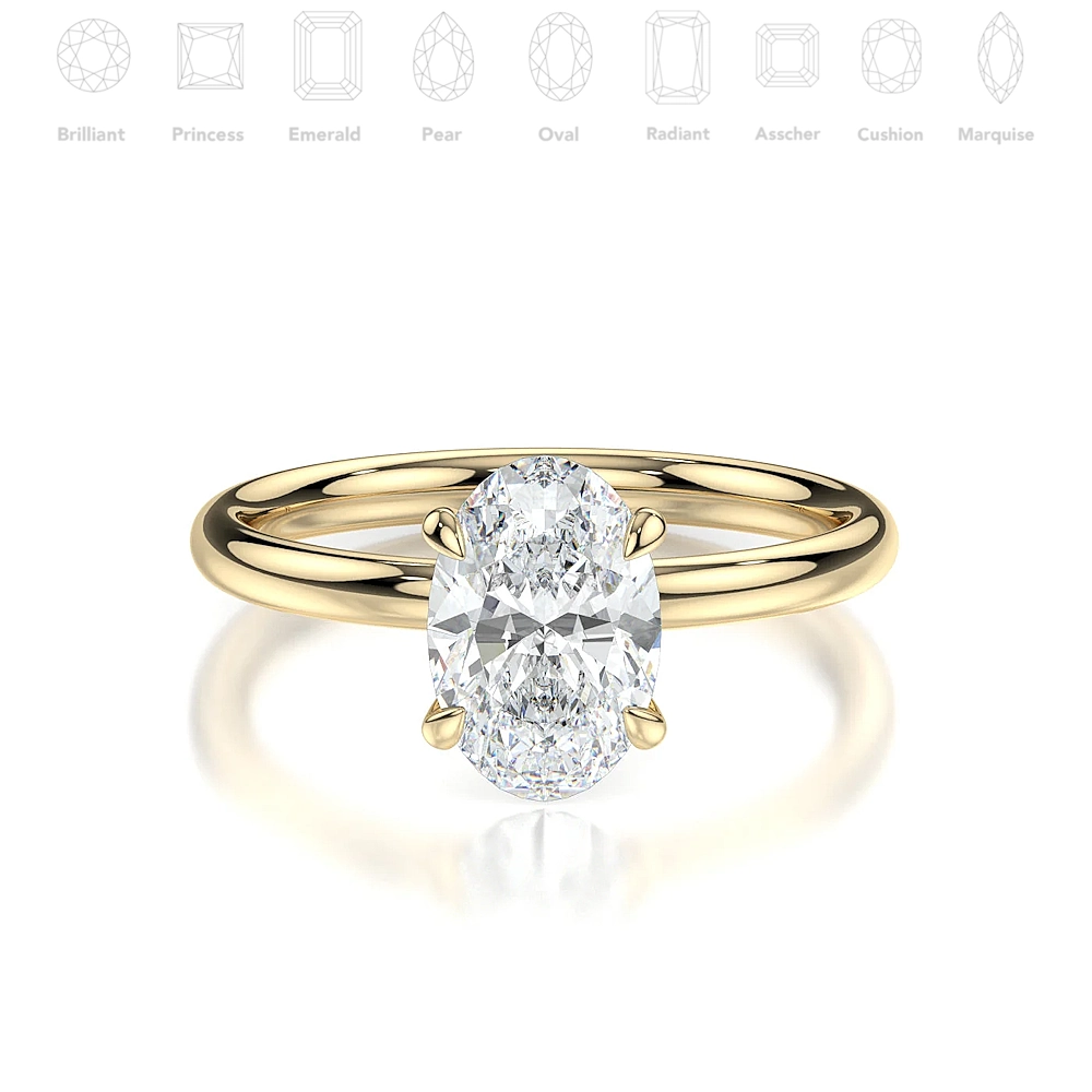 Platinum Solitaire Engagement Ring with Fancy Cut Diamond (1-2ct, F-VS2 or better)