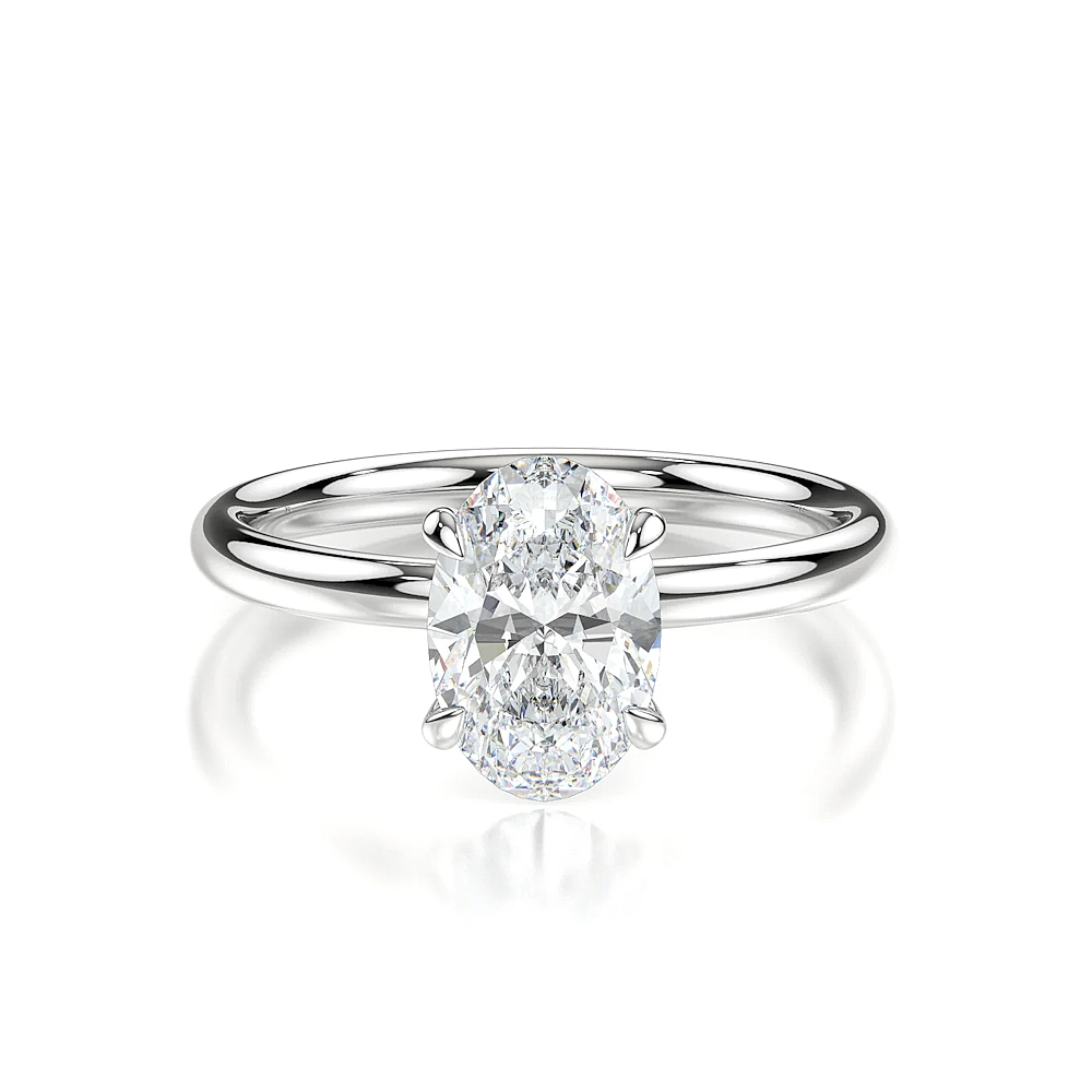 Platinum Solitaire Engagement Ring with Fancy Cut Diamond (1-2ct, F-VS2 or better) - Image 4