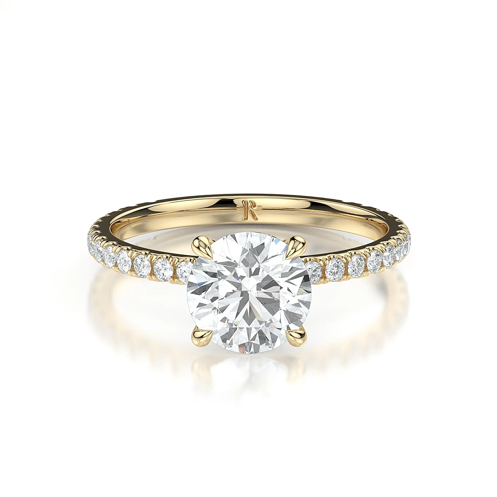 Platinum Pave Band Engagement Ring with Fancy Cut Diamond (1-2ct, F-VS2 or better) - Image 10