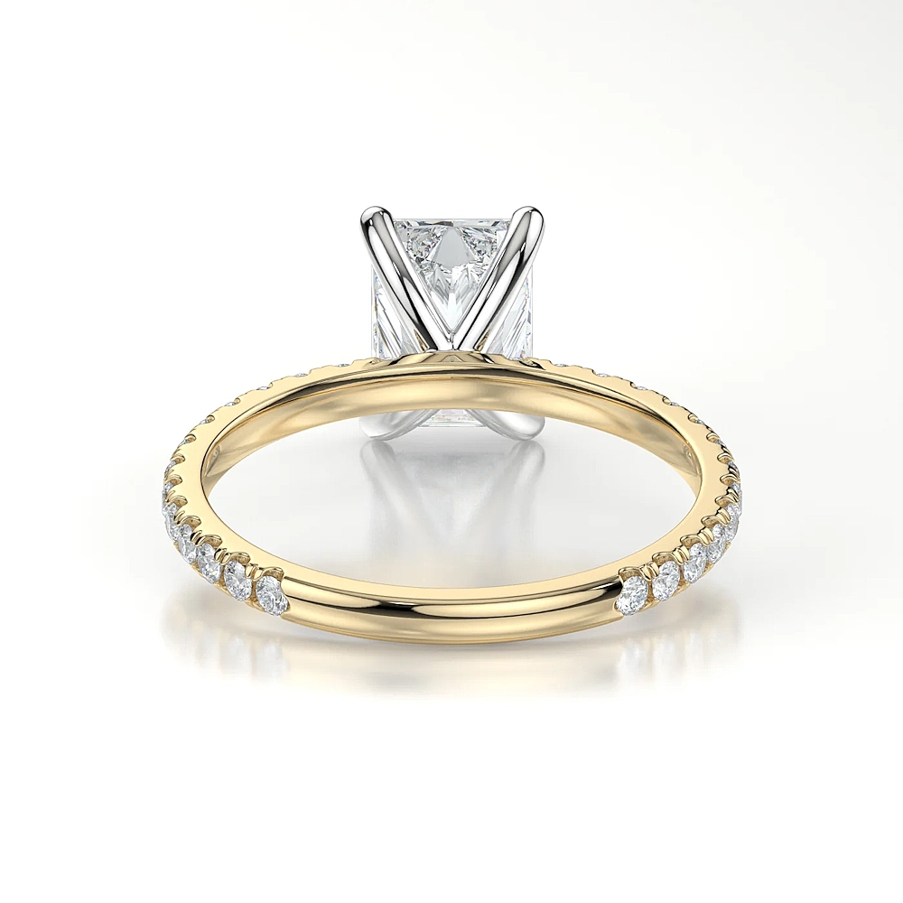 Platinum Pave Band Engagement Ring with Fancy Cut Diamond (1-2ct, F-VS2 or better) - Image 17