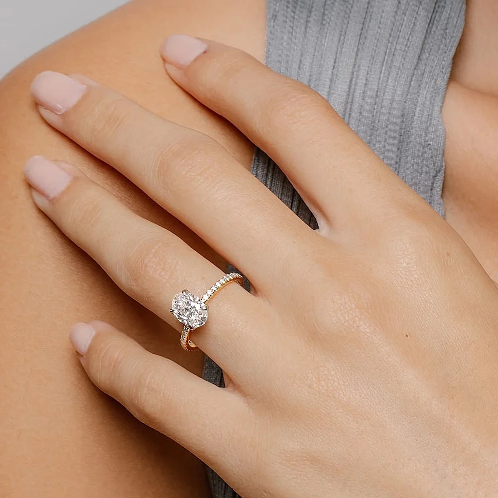 Platinum Pave Band Engagement Ring with Fancy Cut Diamond (1-2ct, F-VS2 or better) - Image 20