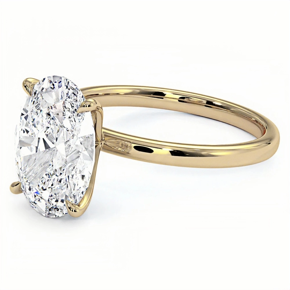 4ct Oval Diamond Solitaire Ring | Muse Solitaire Collection (4ct, F-VS2 or better) - Image 2