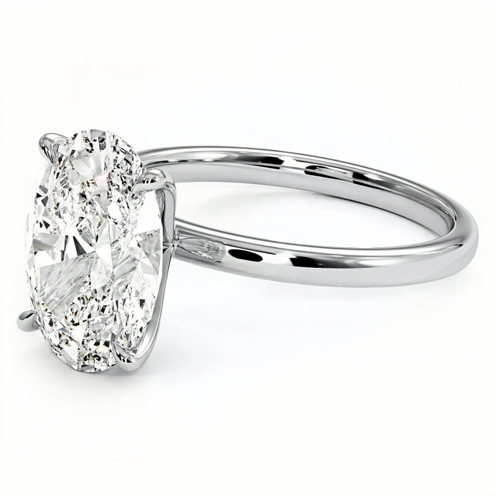 4ct Oval Diamond Solitaire Ring | Muse Solitaire Collection (4ct, F-VS2 or better) - Image 8