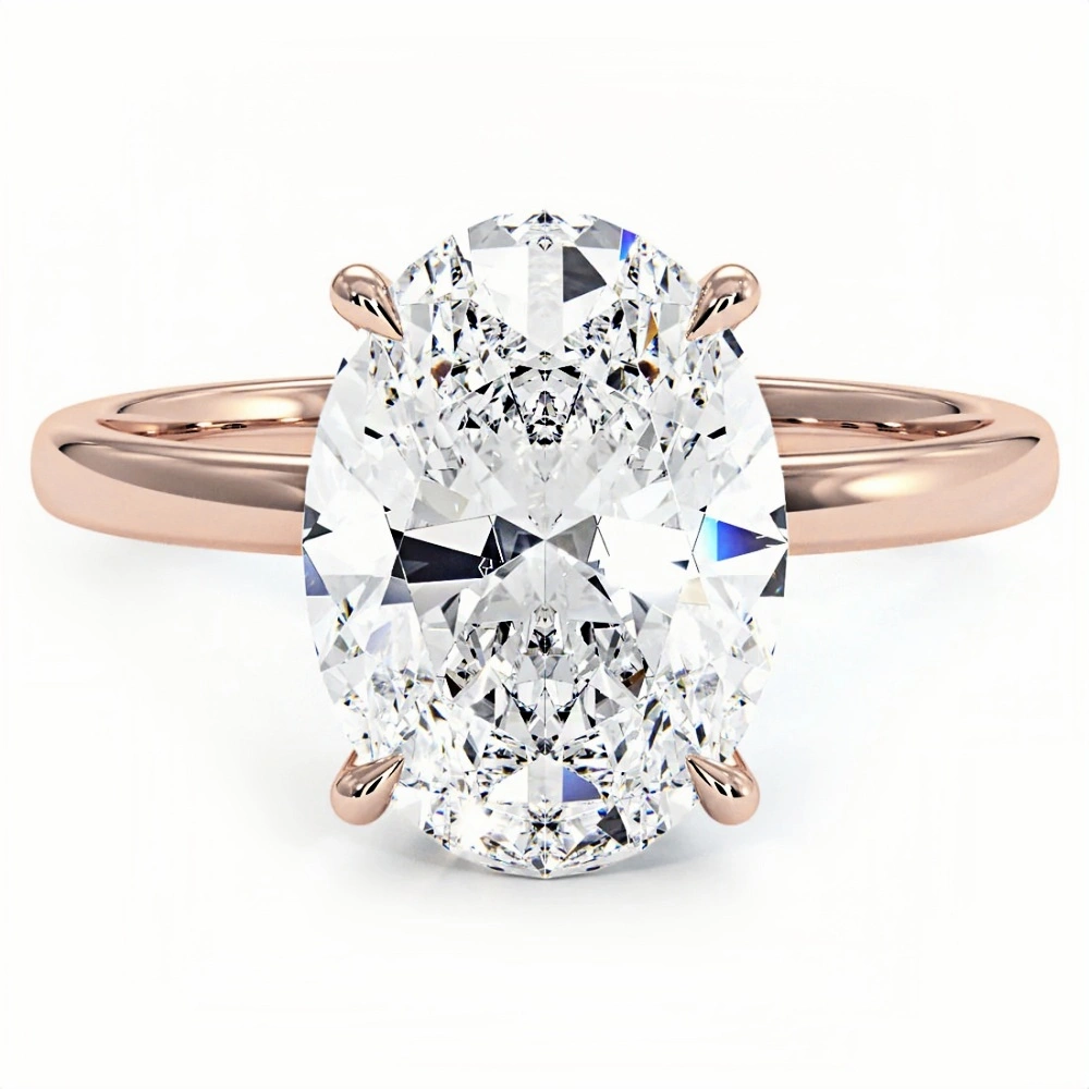 4ct Oval Diamond Solitaire Ring | Muse Solitaire Collection (4ct, F-VS2 or better) - Image 9