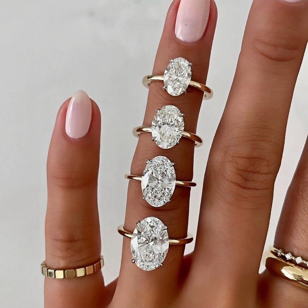 4ct Oval Diamond Solitaire Ring | Muse Solitaire Collection (4ct, F-VS2 or better) - Image 12