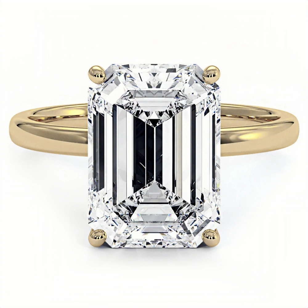 4ct Emerald Diamond Solitaire Ring | Muse Solitaire Collection (4ct, F-VS2 or better)