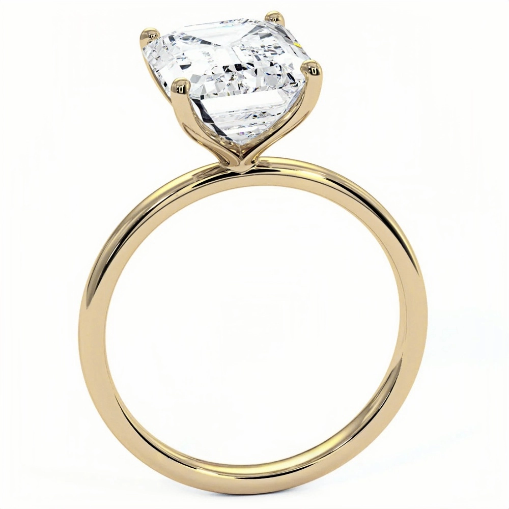 4ct Emerald Diamond Solitaire Ring | Muse Solitaire Collection (4ct, F-VS2 or better) - Image 3