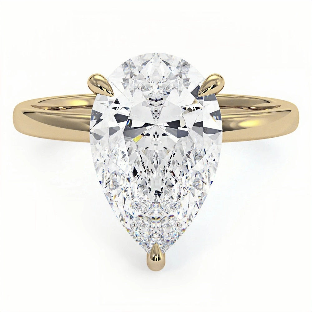 4ct Pear Diamond Solitaire Ring | Muse Solitaire Collection (4ct, F-VS2 or better)