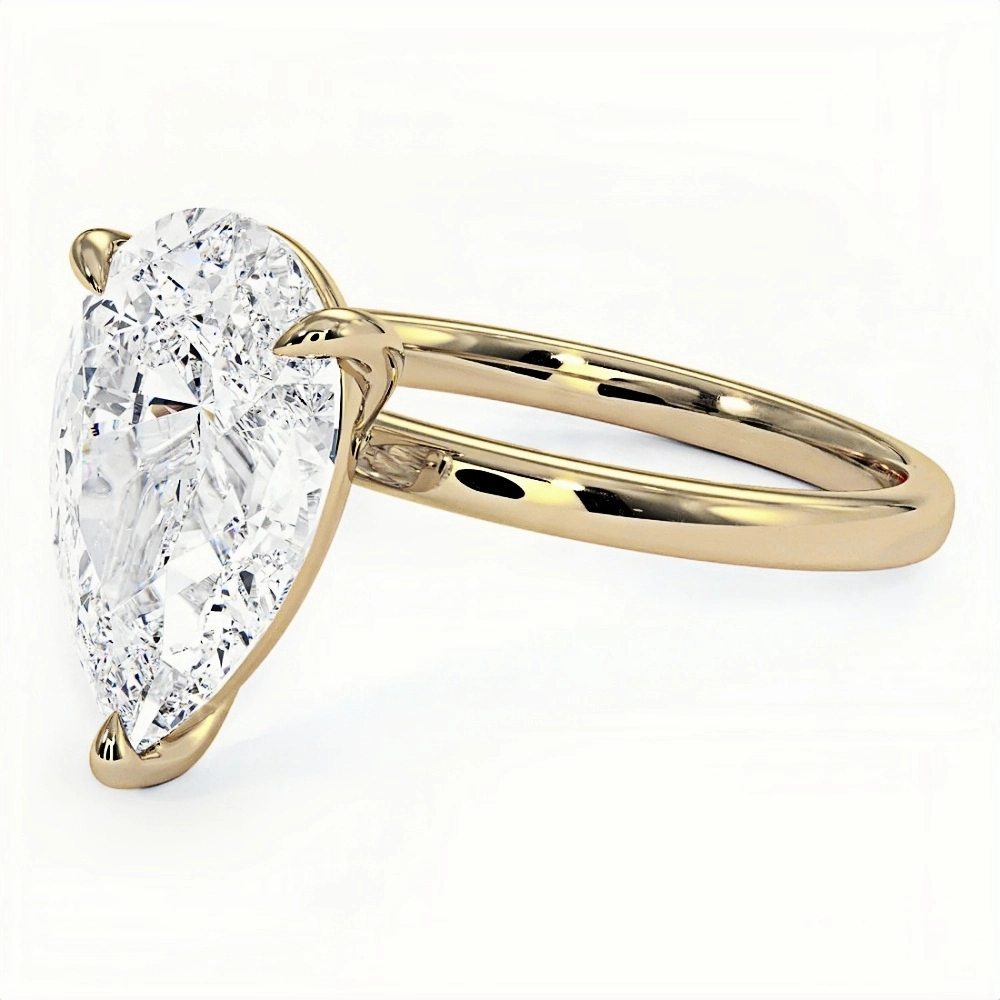 4ct Pear Diamond Solitaire Ring | Muse Solitaire Collection (4ct, F-VS2 or better) - Image 2