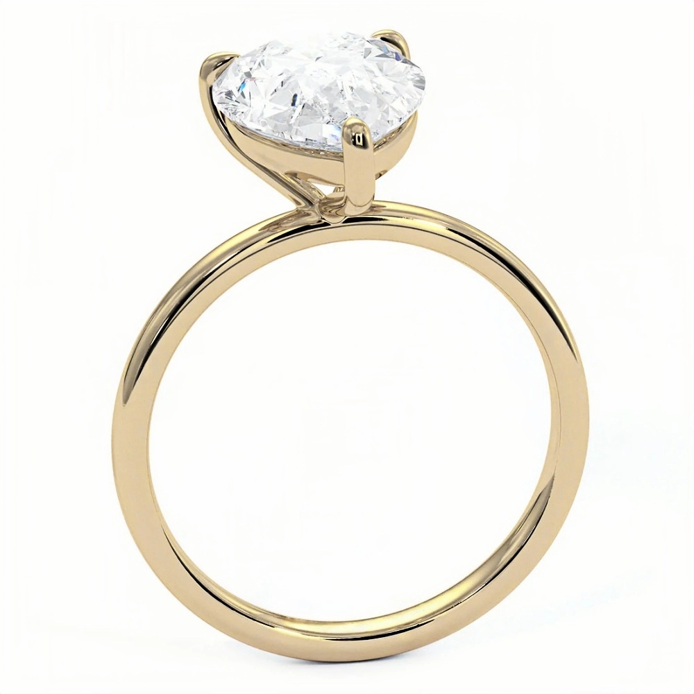 4ct Pear Diamond Solitaire Ring | Muse Solitaire Collection (4ct, F-VS2 or better) - Image 3