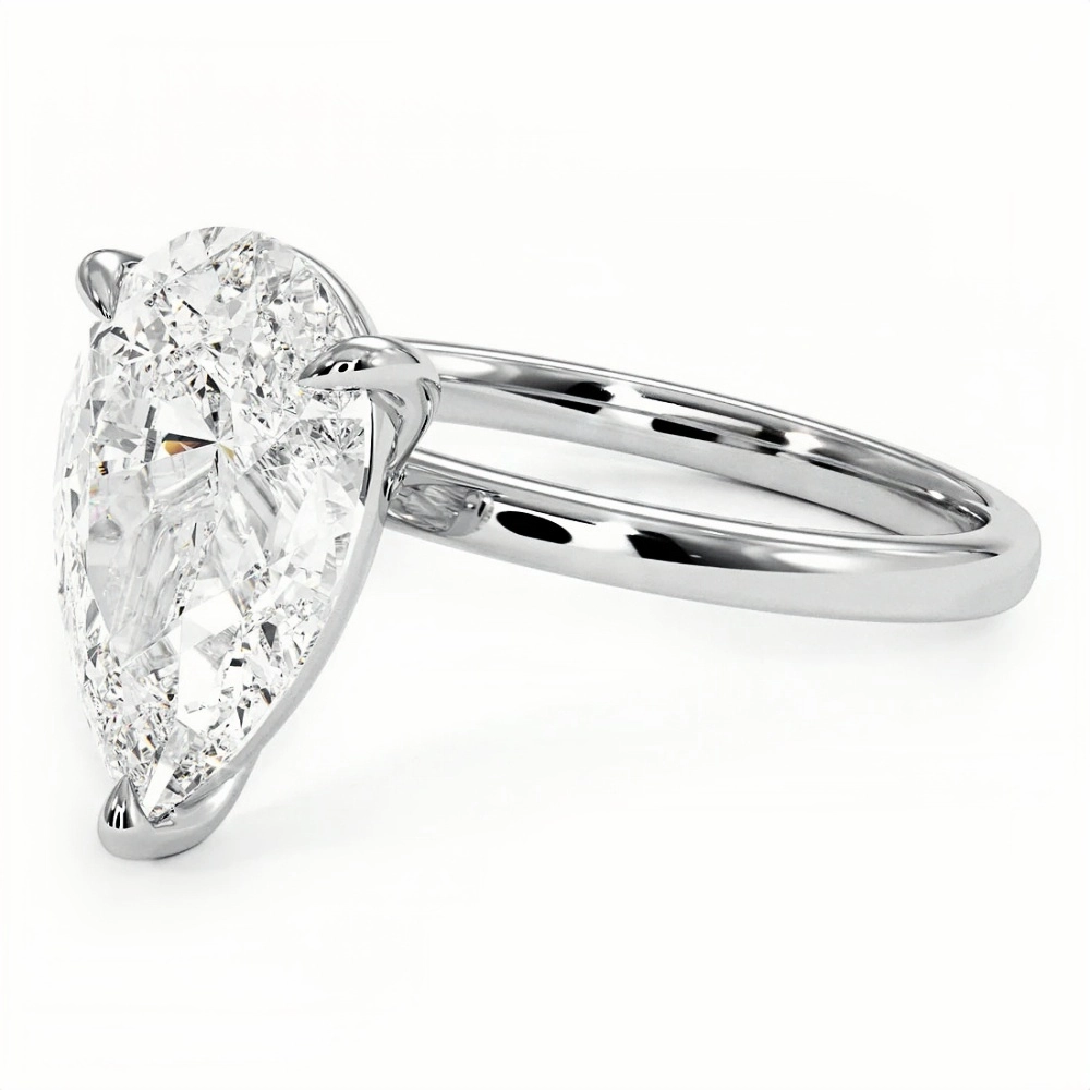 4ct Pear Diamond Solitaire Ring | Muse Solitaire Collection (4ct, F-VS2 or better) - Image 8