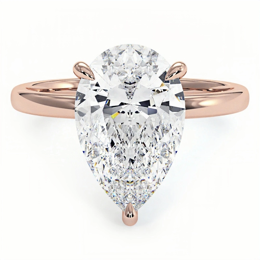 4ct Pear Diamond Solitaire Ring | Muse Solitaire Collection (4ct, F-VS2 or better) - Image 9