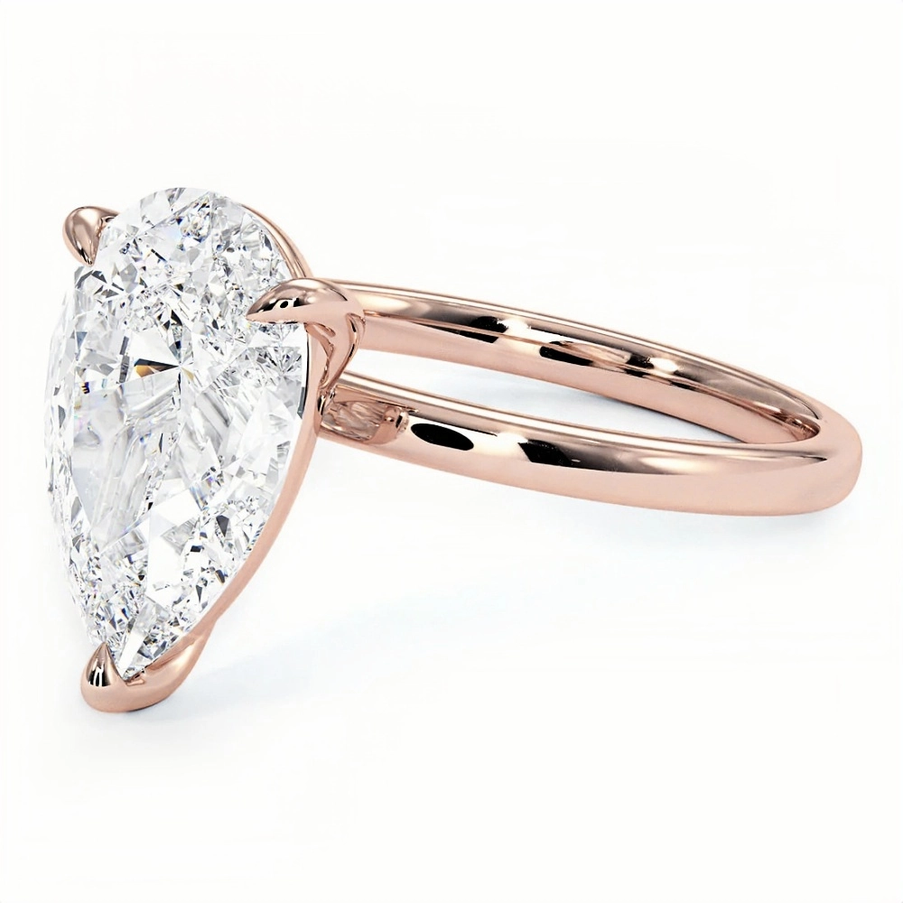 4ct Pear Diamond Solitaire Ring | Muse Solitaire Collection (4ct, F-VS2 or better) - Image 10