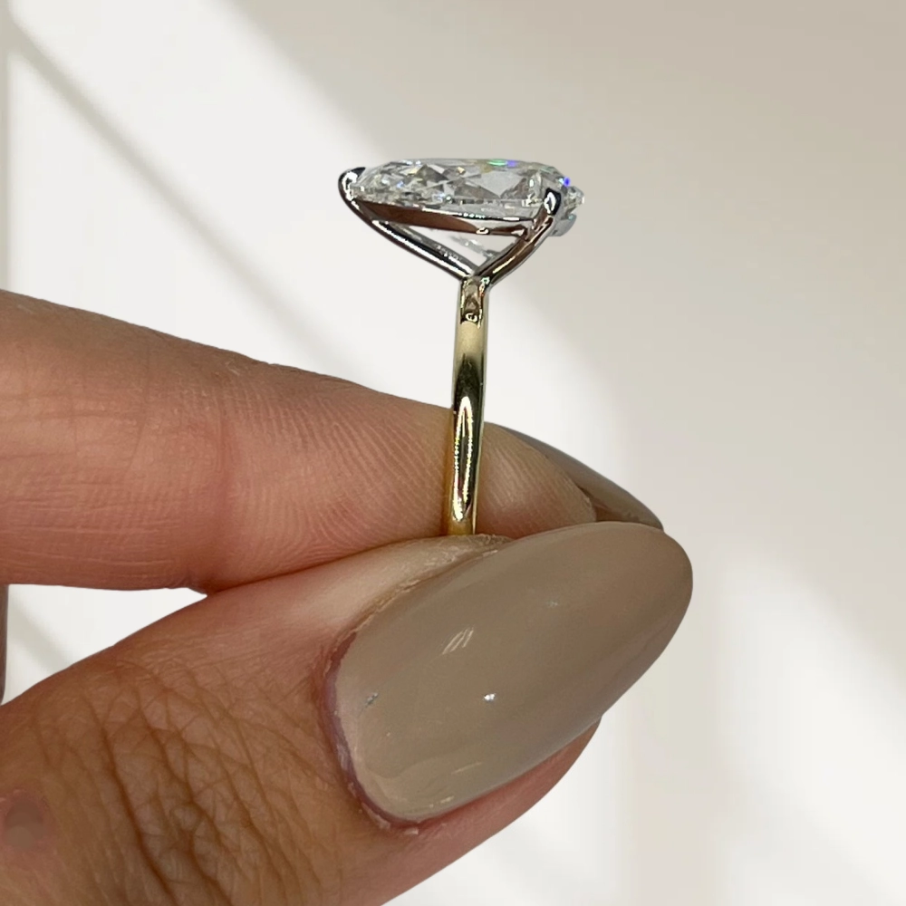 4ct Pear Diamond Solitaire Ring | Muse Solitaire Collection (4ct, F-VS2 or better) - Image 11