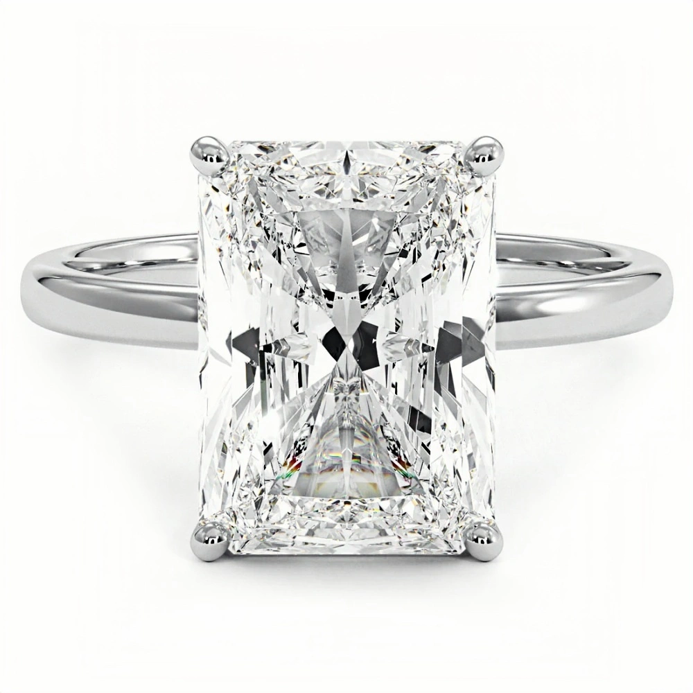 4ct Radiant Diamond Solitaire Ring | Muse Solitaire Collection (4ct, F-VS2 or better) - Image 7