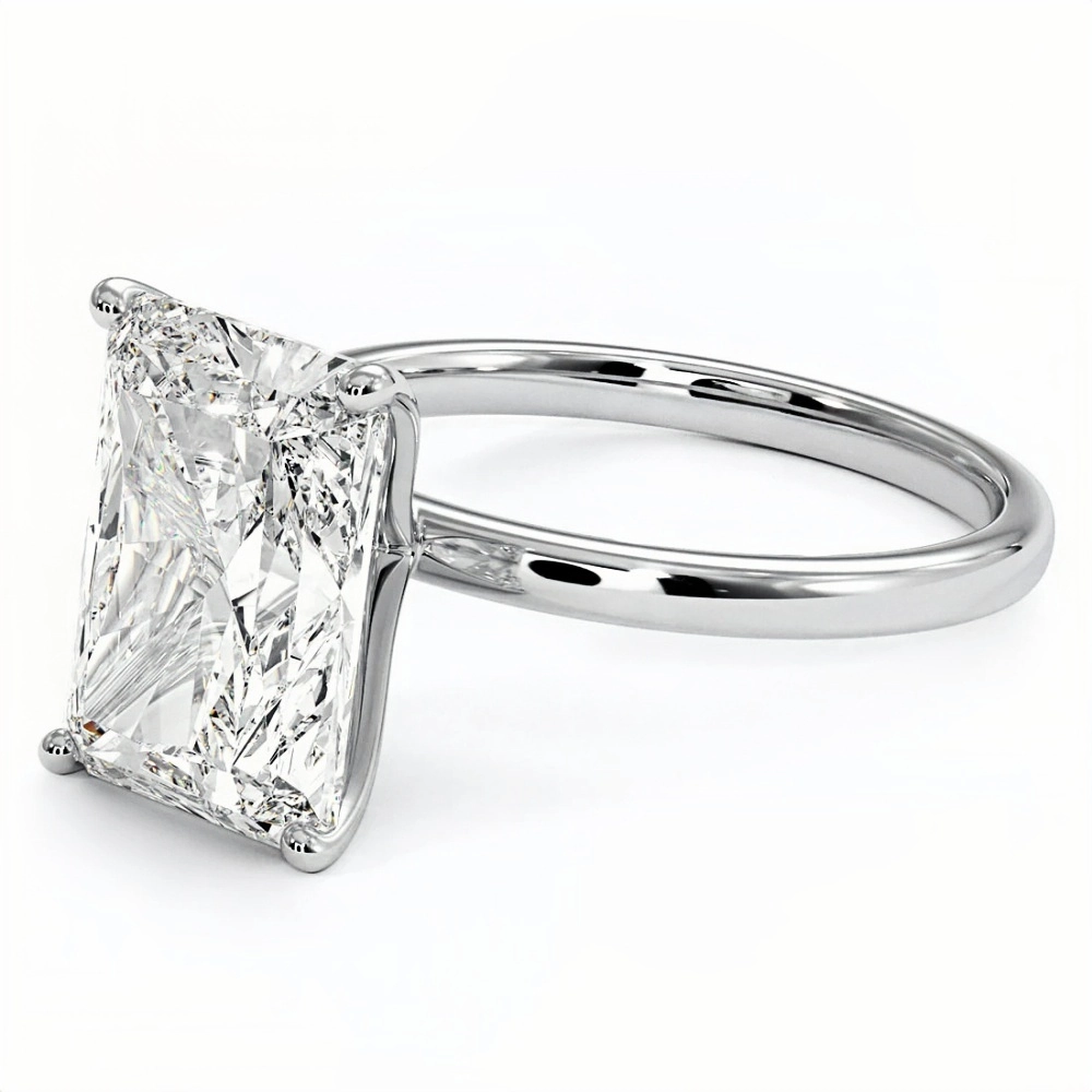 4ct Radiant Diamond Solitaire Ring | Muse Solitaire Collection (4ct, F-VS2 or better) - Image 8