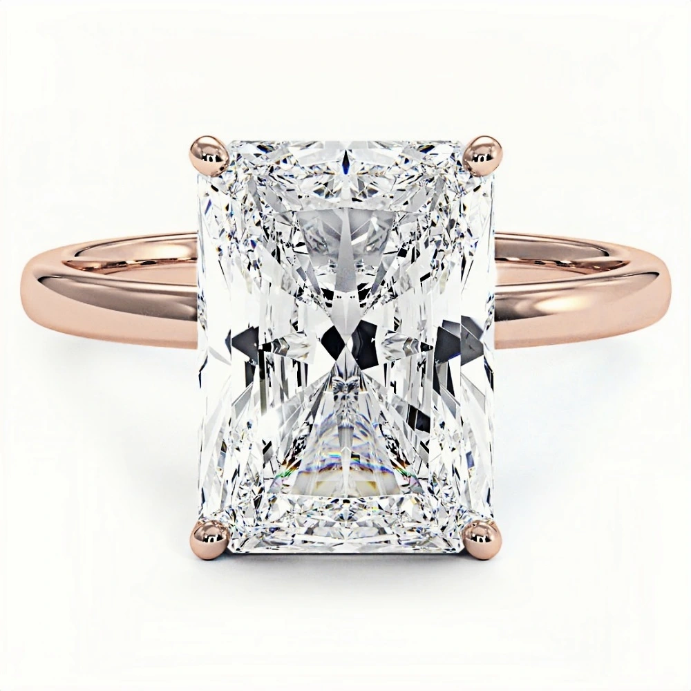 4ct Radiant Diamond Solitaire Ring | Muse Solitaire Collection (4ct, F-VS2 or better) - Image 9
