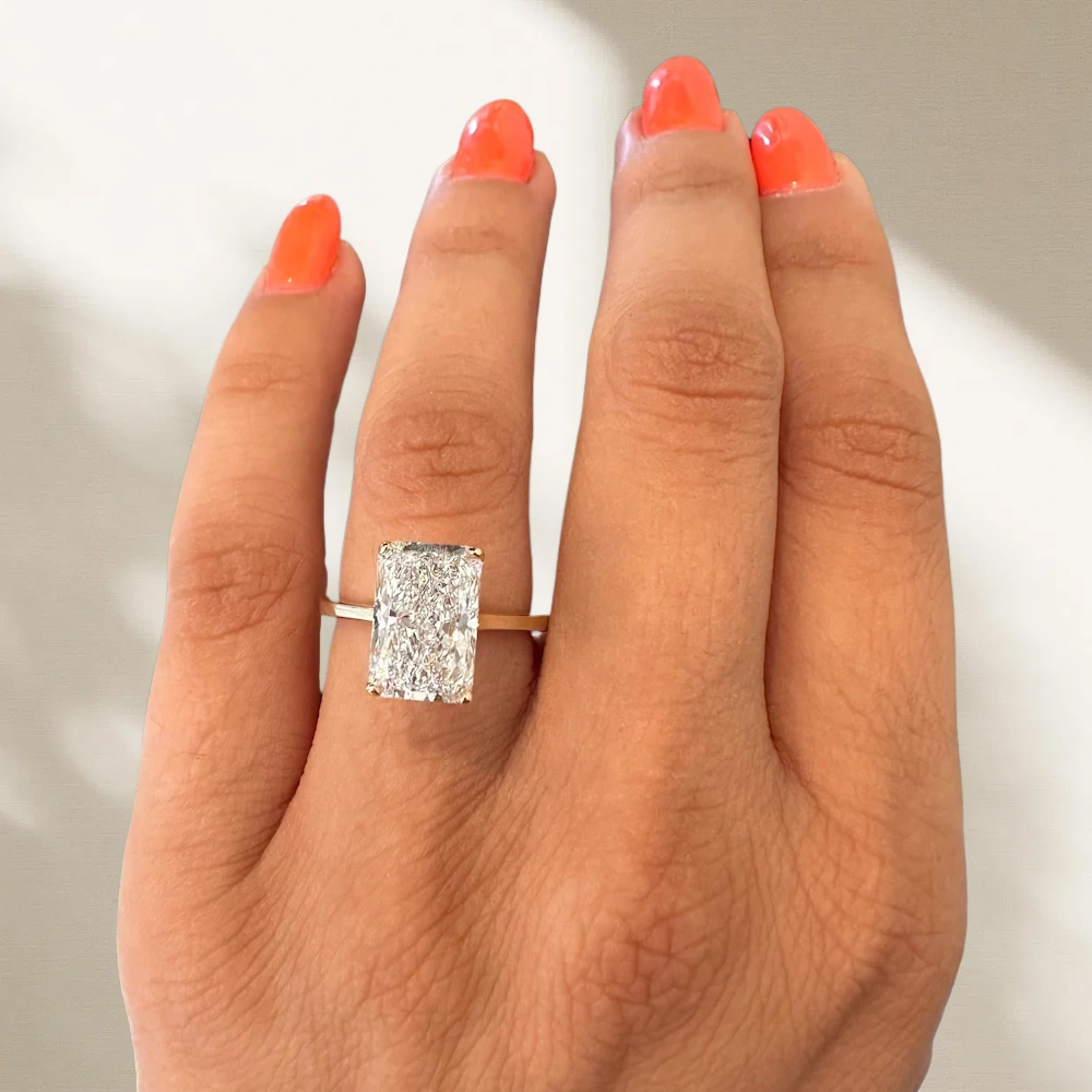 4ct Radiant Diamond Solitaire Ring | Muse Solitaire Collection (4ct, F-VS2 or better) - Image 12