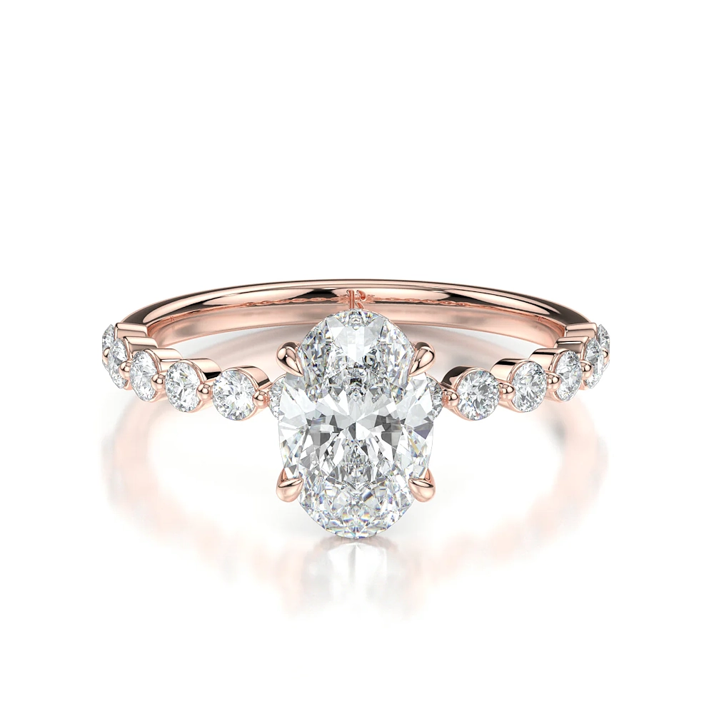 18K Gold Single Shared Prong Engagement Ring with Fancy Cut Diamond (1-2ct, F-VS2 or better) - Image 5