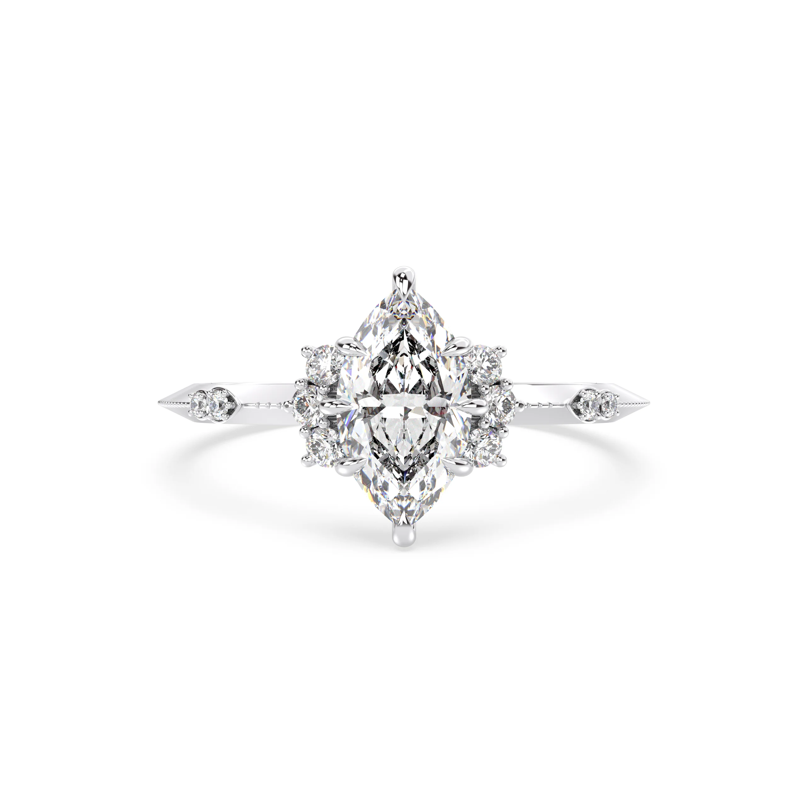 Marquise Cut Diamond Vintage Engagement Ring - Image 7