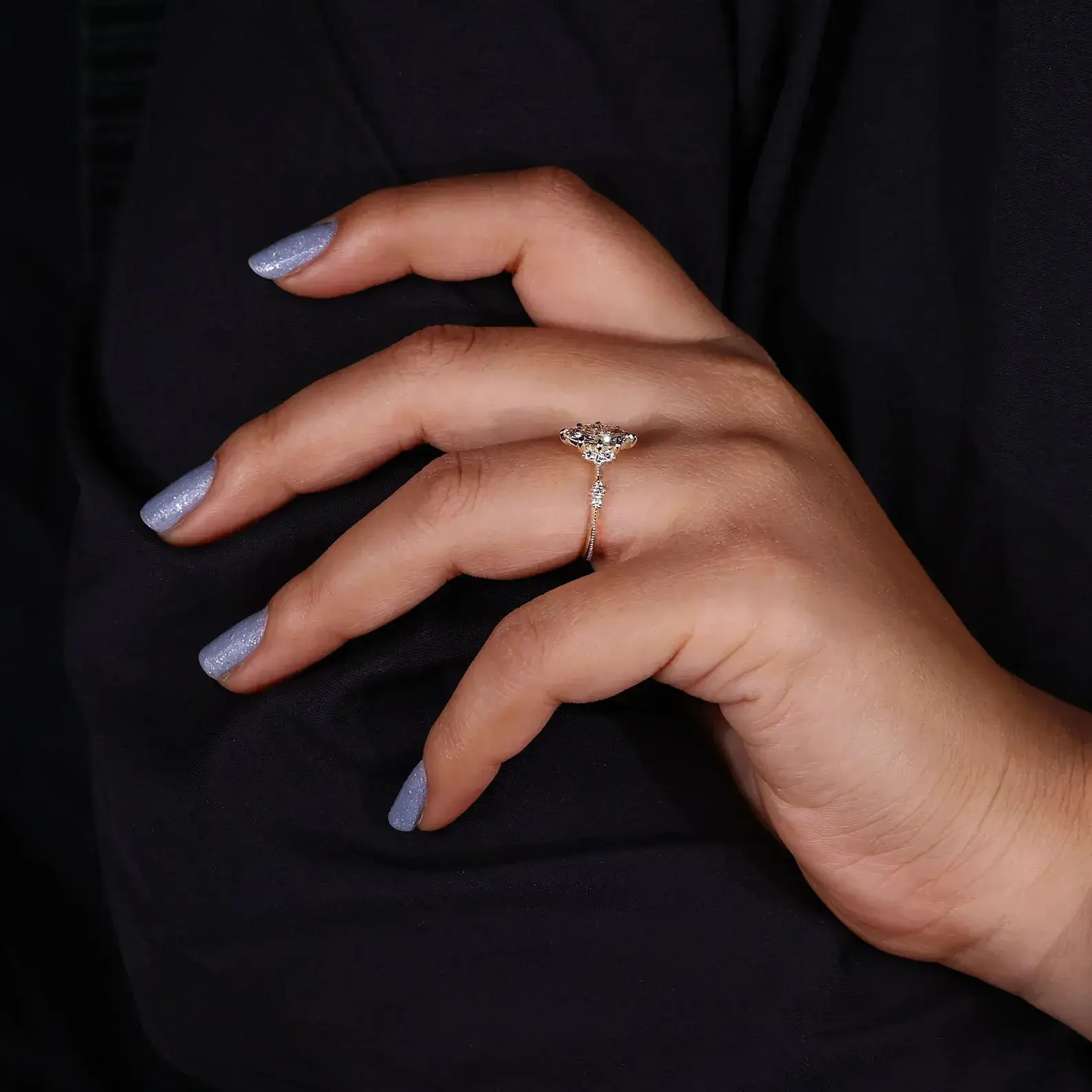 Marquise Cut Diamond Vintage Engagement Ring - Image 11