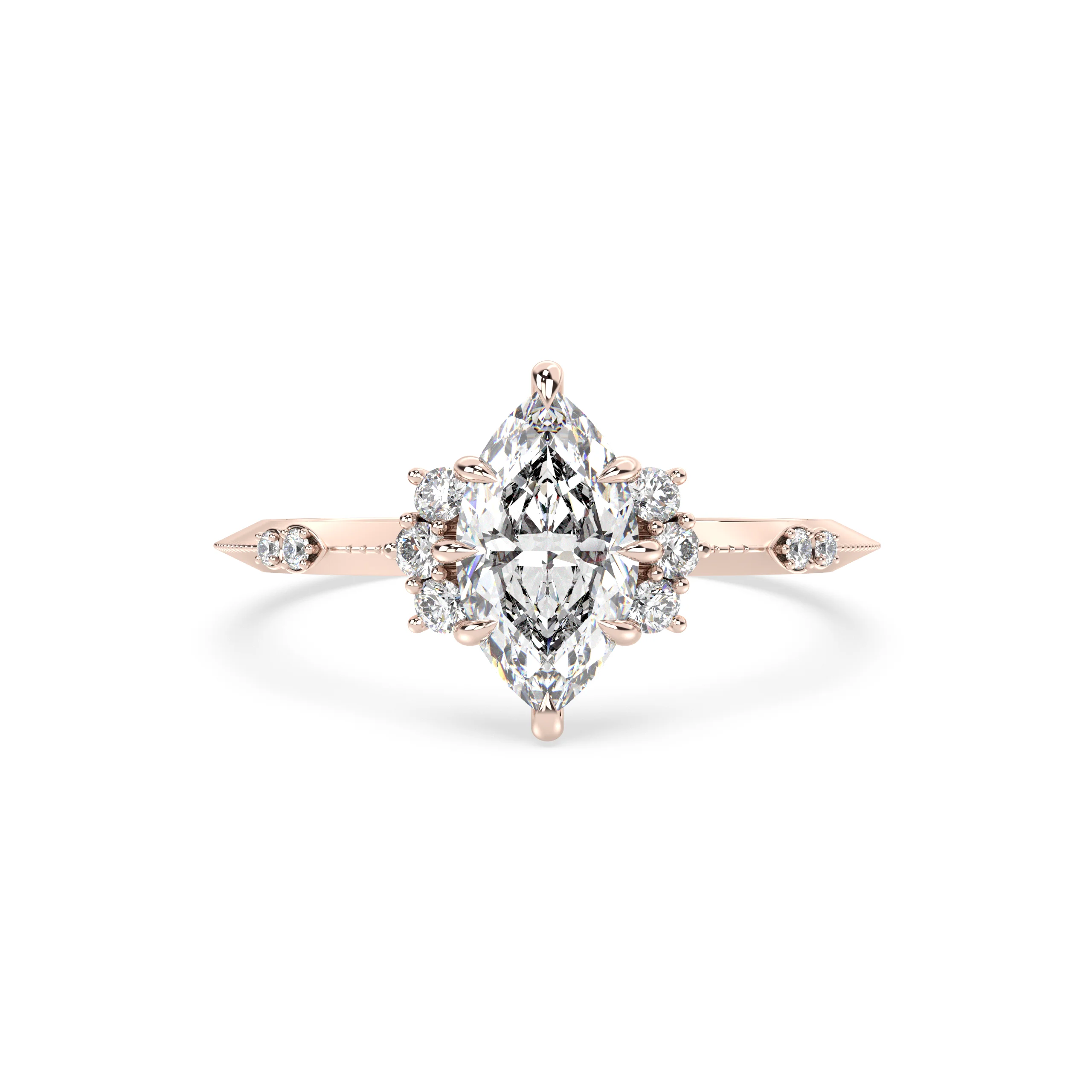 Marquise Cut Diamond Vintage Engagement Ring - Image 9