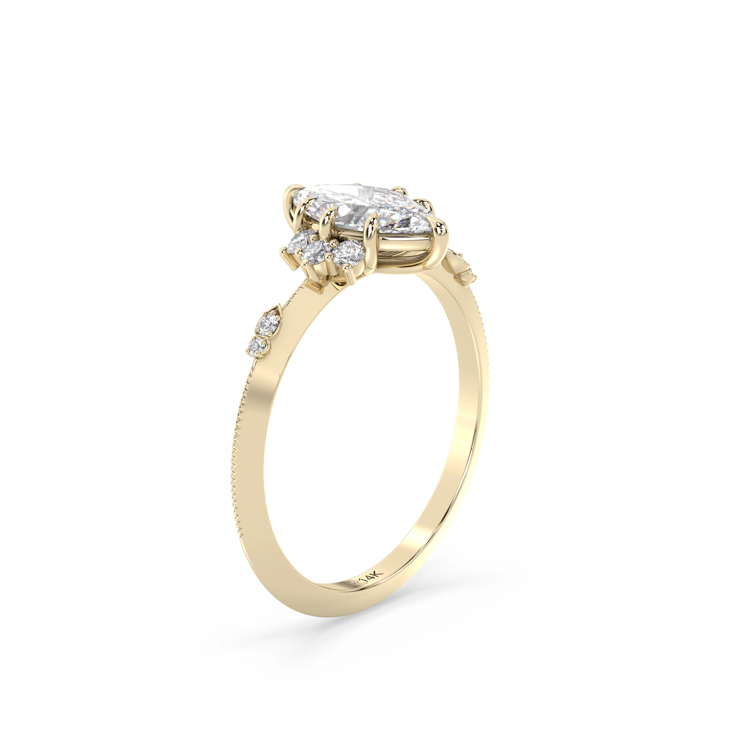 Marquise Cut Diamond Vintage Engagement Ring - Image 2