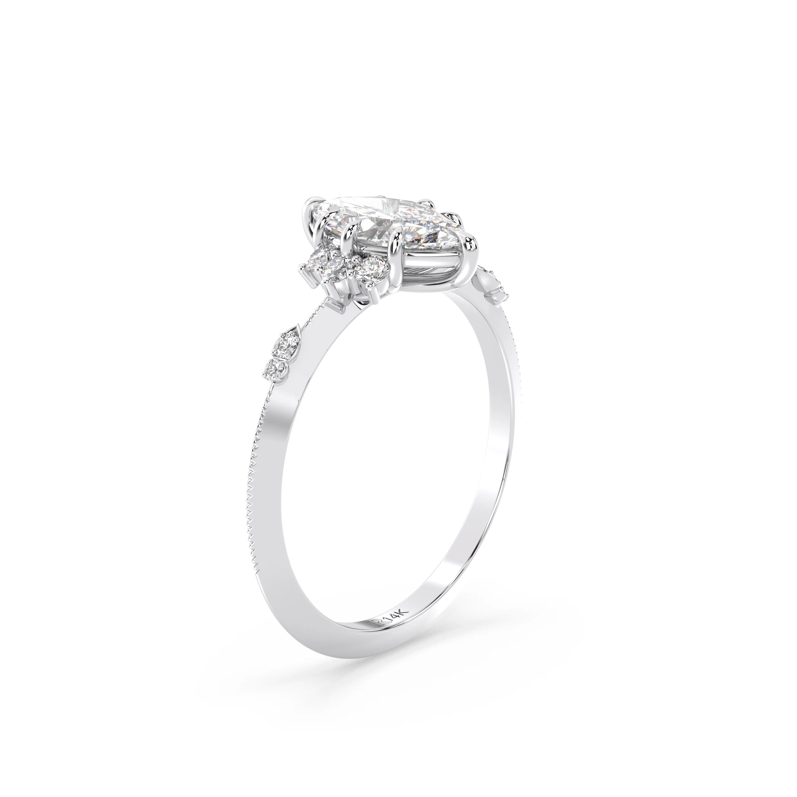 Marquise Cut Diamond Vintage Engagement Ring - Image 8