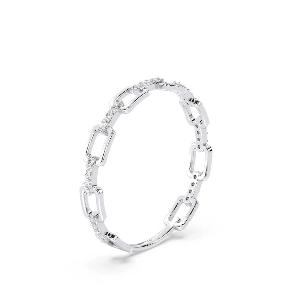 Chained Aura Solid Gold Ring with Cubic Zirconia - Image 4