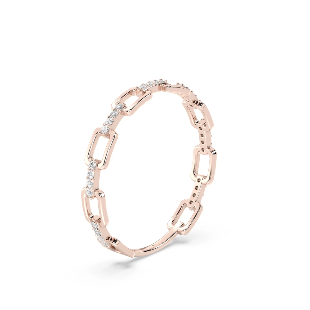 Chained Aura Solid Gold Ring with Cubic Zirconia - Image 6