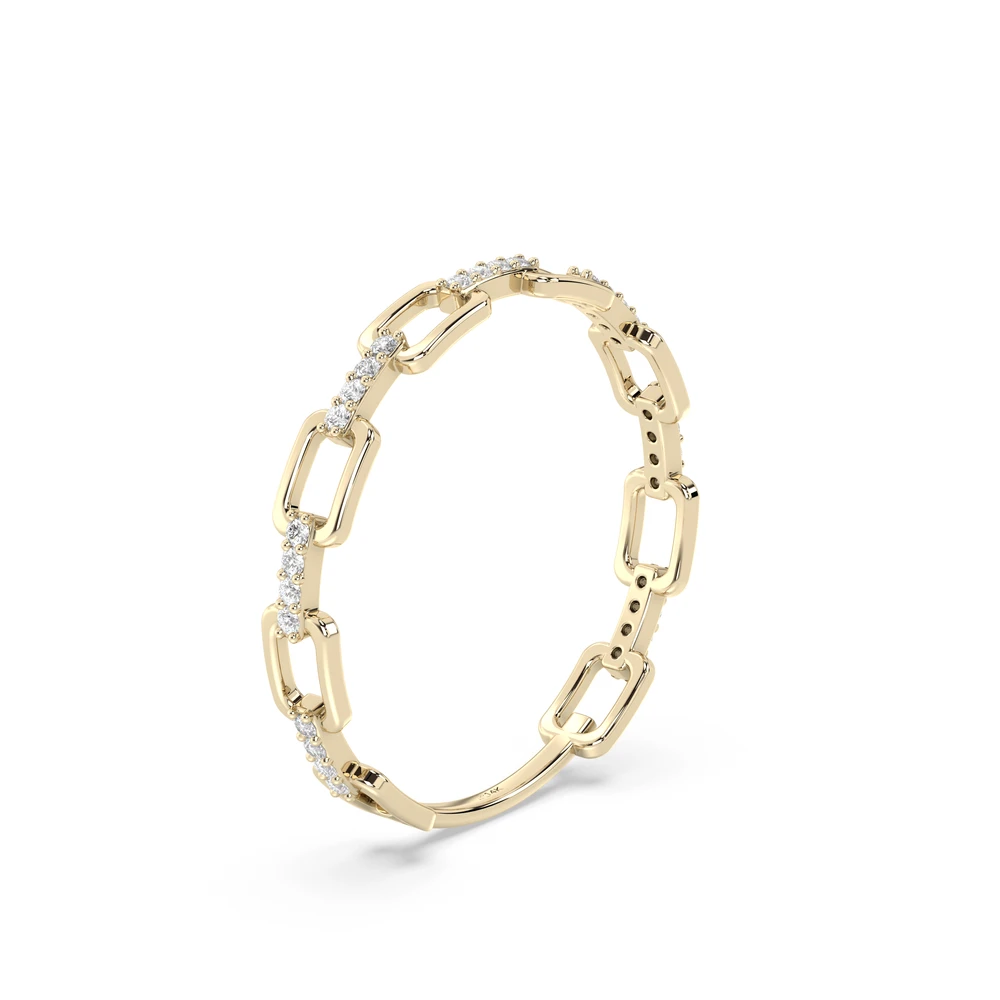 Chained Aura Solid Gold Ring with Cubic Zirconia - Image 2